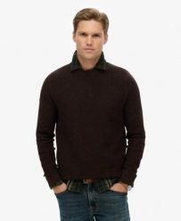 Superdry Lekki sweter bawełniany o fakturze – krój relaxed. Brązowe swetry nierozpinane damskie Superdry, xl, bez wzorów, z bawełny, klasyczne, bez kołnierzyka, bez ramiączek. Za 352.05 zł.
