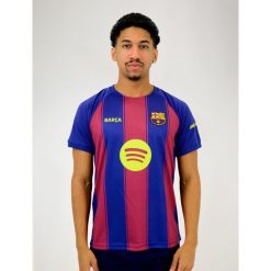 Koszulka domowa premium unisex FC Barcelona 25-26. Czerwone bluzki damskie FC BARCELONA, bez wzorów, sportowe, bez kołnierzyka, bez ramiączek. W wyprzedaży za 229.75 zł.