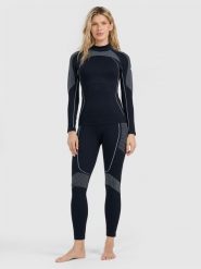 4F Bielizna termoaktywna bezszwowa (dół) damska - czarna M/L. Czarna bielizna sportowa damska 4F, l, bez wzorów, ze skóry. Za 149.99 zł.