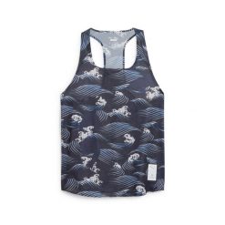 Damski wzorzysty tank top Puma Saysky. Niebieskie topy damskie Puma, bez wzorów, sportowe, bez kołnierzyka, bez ramiączek. W wyprzedaży za 348.10 zł.