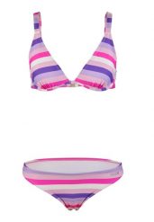 Beco Fresh Stripes bikini - miseczka B - różowo-fioletowo. Czerwone stroje kąpielowe damskie Beco, bez wzorów, z elastanu. Za 253.99 zł.