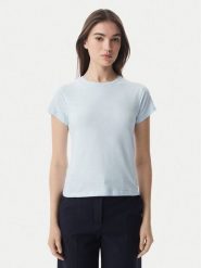 Tommy Hilfiger T-Shirt WW0WW48702 Niebieski jasny Slim Fit. Niebieskie t-shirty damskie Tommy Hilfiger, s, bez wzorów, z bawełny, bez kołnierzyka, bez ramiączek. Za 249.99 zł.