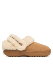 Crocs Klapki Classic Unfurgettable Vegan Suede Clog 212106 Beżowy. Brązowe klapki damskie Crocs, bez wzorów, ze skóry, bez obcasa, bez zapięcia. Za 299.99 zł.