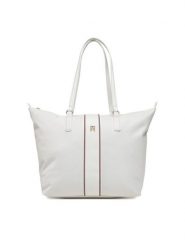 Tommy Hilfiger Torebka Poppy Tote Corp AW0AW17205 Écru. Shopperki damskie Tommy Hilfiger, bez wzorów, z materiału, bez dodatków. Za 259.99 zł.