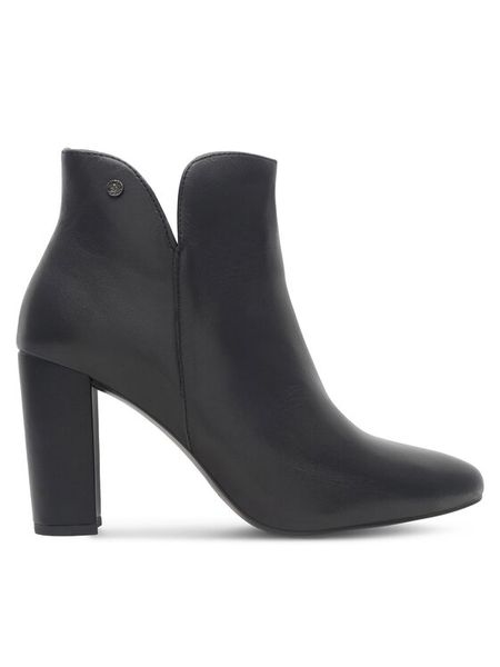 Lasocki Botki WYL3137-5Z Czarny. Czarne botki damskie Lasocki, bez wzorów, ze skóry, bez obcasa, na słupku, bez zapięcia. Za 299.99 zł.