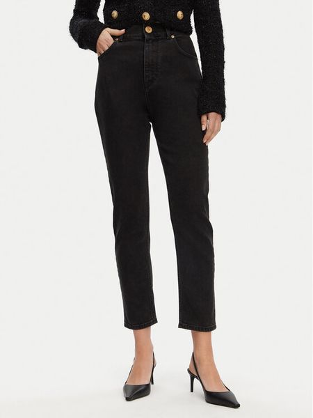 Balmain Jeansy DF1MG007DB67 Czarny Slim Fit. Czarne jeansy damskie Balmain, bez wzorów, z bawełny. Za 2,519.00 zł.