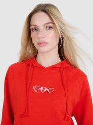 4F Bluza dresowa nierozpinana z kapturem damska - czerwona XXL. Czerwone bluzy damskie 4F, xs, bez wzorów, z bawełny, sportowe, bez ramiączek, z kapturem. W wyprzedaży za 89.99 zł.
