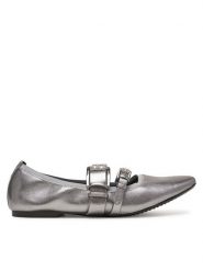 DKNY Baleriny Dade K1511477 Srebrny. Szare balerinki damskie DKNY, bez wzorów, ze skóry, bez obcasa, bez zapięcia. Za 359.99 zł.