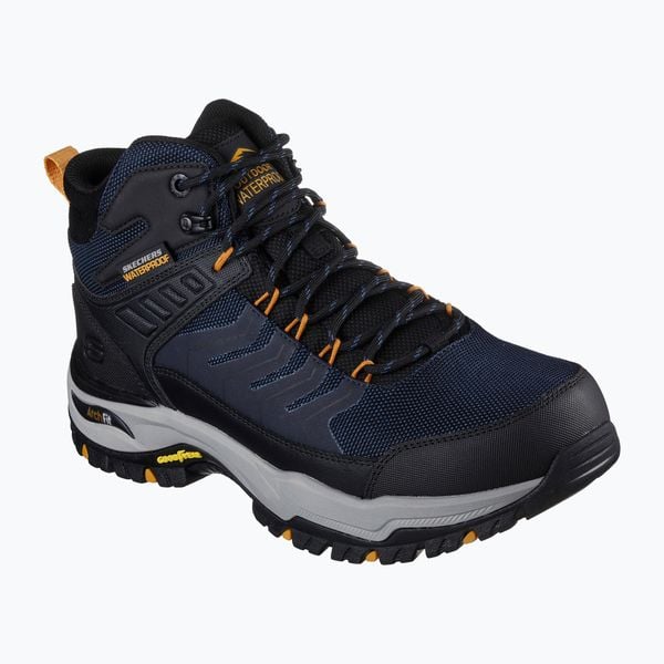 Buty trekkingowe męskie SKECHERS Arch Fit Dawson Raveno. Czarne buty zimowe męskie Skechers, bez wzorów, bez obcasa, bez zapięcia. Za 484.99 zł.