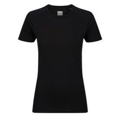 Koszulka merino damska Inov-8 Merino Short Sleeve T-Shirt. Czarne bluzki damskie Inov-8, bez wzorów, sportowe, bez kołnierzyka, bez ramiączek. Za 340.99 zł.