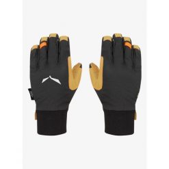 Rękawiczki softshell Salewa Ortles DST/AM Gloves. Czarne rękawiczki męskie Salewa, bez wzorów, z softshellu. W wyprzedaży za 402.40 zł.