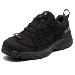 Buty do biegania męskie Salomon X Ward Leather Mid Gtx. Czarne buty zimowe męskie Salomon, bez wzorów, z gore-texu, bez obcasa, bez zapięcia. Za 586.00 zł.