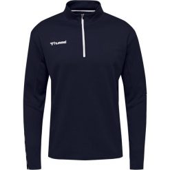 Bluza Hummel demi-zip hmlAUTHENTIC. Niebieskie bluzy męskie Hummel, m, bez wzorów, z materiału, sportowe, bez ramiączek, bez kaptura. Za 160.00 zł.