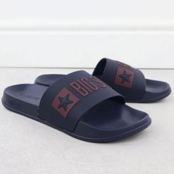 Klapki męskie plażowe basenowe granatowe Big Star SS174361. Klapki męskie BIG STAR, bez wzorów, z materiału, bez zapięcia. Za 79.99 zł.