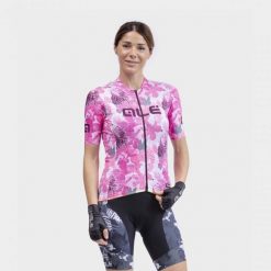 Koszulka rowerowa damska Alé Maglia Donna MC Amazzonia. Czerwone koszulki sportowe damskie ALÉ CYCLING, bez wzorów, bez ramiączek. Za 338.55 zł.