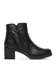 Go Soft Botki CEO-WBN-DIANA-5666-01 Czarny. Czarne botki damskie GO SOFT, bez wzorów, z materiału, bez obcasa, na słupku, bez zapięcia. Za 139.99 zł.