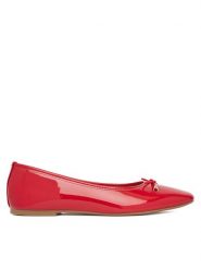 JENNY Baleriny XSFD24-0301-02 Czerwony. Czerwone balerinki damskie Jenny, bez wzorów, ze skóry, bez obcasa, bez zapięcia. W wyprzedaży za 63.99 zł.