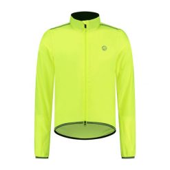 Przeciwdeszczowa kurtka rowerowa męska Rogelli Essential. Żółte kurtki męskie Rogelli, m, bez wzorów, bez kaptura, rowerowe. Za 338.00 zł.