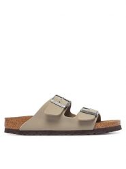 Birkenstock Klapki Arizona Bf 1033132 Khaki. Brązowe klapki damskie Birkenstock, bez wzorów, ze skóry, bez obcasa, bez zapięcia. Za 399.99 zł.