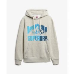 Bluza z kapturem Superdry Mountain Rainbow. Szare bluzy męskie Superdry, m, bez wzorów, z kapturem. Za 392.90 zł.