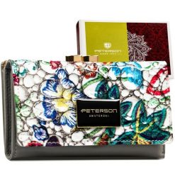 Skórzany portfel Peterson PTN PH23-LFL kolorowy. Portfele damskie Peterson, ze skóry. Za 84.99 zł.