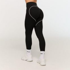 Legginsy damskie fitness z wysokim stanem czarne Varsity. Czarne legginsy damskie GYMBEAM, bez wzorów, z materiału. Za 113.90 zł.