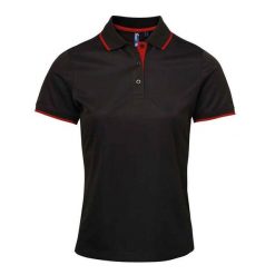 Damska Koszulka Polo Coolchecker W Kontrastowym Kolorze. Brązowe koszulki sportowe damskie PREMIER, s, bez wzorów, bez ramiączek. Za 96.99 zł.