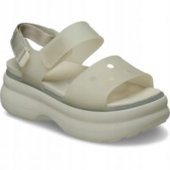 Sandały dla Kobiet Crocs Soho Frosted Y-Strap Sandal. Brązowe sandały damskie Crocs, bez wzorów, z materiału, bez obcasa, na platformie, bez zapięcia. Za 289.99 zł.