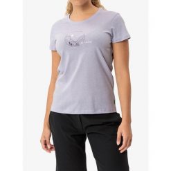 Koszulka z nadrukiem damska Vaude Cyclist T-Shirt V. Fioletowe koszulki sportowe damskie Vaude, bez wzorów, bez ramiączek. Za 151.99 zł.