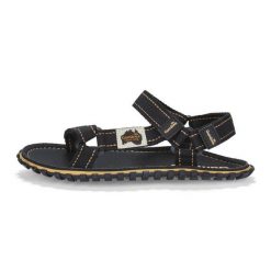 Sandały Gumbies Tracker Sandals Unisex Black GU-SATRA001 czarne. Czarne sandały męskie bez wzorów, z bawełny, sportowe, bez zapięcia. Za 319.13 zł.