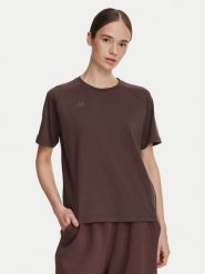 Kappa T-Shirt 34258QW Brązowy Regular Fit. Brązowe t-shirty damskie Kappa, l, bez wzorów, z bawełny, bez kołnierzyka, bez ramiączek. Za 79.99 zł.