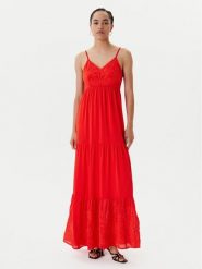 Morgan Sukienka letnia 242-ROUBI Czerwony Loose Fit. Czerwone sukienki damskie Morgan, na lato, bez wzorów, z syntetyku, bez kołnierzyka, bez ramiączek. Za 339.99 zł.