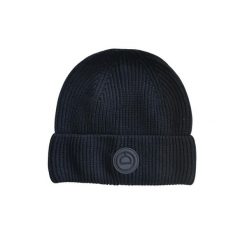 Wełniana czapka z dzianiny Montar Logo Badge. Czarne czapki damskie MONTAR, na zimę, bez wzorów, z dzianiny, eleganckie. Za 224.50 zł.