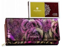 Portfel skórzany Peterson [DH] PTN 42100-MD fioletowy. Fioletowe portfele damskie Peterson, ze skóry. Za 172.99 zł.