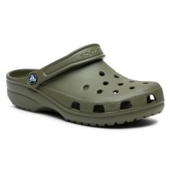 Klapki Crocs. Zielone klapki damskie Crocs, bez wzorów, bez zapięcia. Za 169.99 zł.