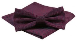 Męska Mucha z Poszetką Alties - Ciemna Czerwień, Drobny Wzór. Czerwone krawaty i muchy Alties, bez wzorów, eleganckie. Za 54.00 zł.
