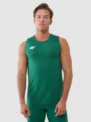 4F Tank top treningowy szybkoschnący męski - zielony 3XL. Zielone koszulki sportowe męskie 4F, m, bez wzorów, z dzianiny, bez ramiączek, na fitness i siłownię. Za 119.99 zł.