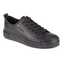 Buty Trampki Big Star Shoes NN274859 Czarne. Czarne trampki i tenisówki damskie bez wzorów, z gumy, bez zapięcia. Za 271.29 zł.