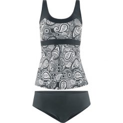 Tankini (2 części) bonprix czarno-biały. Czarne bikini bonprix, bez wzorów. Za 99.99 zł.