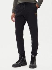 Aeronautica Militare Spodnie dresowe 252PF0872UF00459 Czarny Regular Fit. Czarne spodnie sportowe męskie Aeronautica Militare, m, bez wzorów, z bawełny. Za 409.99 zł.