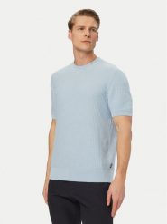 BOSS Sweter H-Nilton 50560468 Niebieski jasny Regular Fit. Niebieskie swetry męskie Boss, l, bez wzorów, z bawełny, bez kołnierzyka, bez ramiączek. Za 534.99 zł.