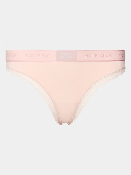 Tommy Hilfiger Stringi UW0UW04814 Różowy. Czerwone majtki damskie Tommy Hilfiger, z syntetyku. Za 69.99 zł.