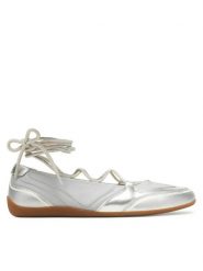 KARL LAGERFELD Baleriny Altia KL66111 Srebrny. Szare balerinki damskie KARL LAGERFELD, bez wzorów, ze skóry, bez obcasa, bez zapięcia. Za 799.99 zł.