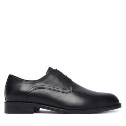 Półbuty BOSS. Czarne buty wizytowe męskie Boss, bez wzorów, bez obcasa, bez zapięcia. Za 899.99 zł.