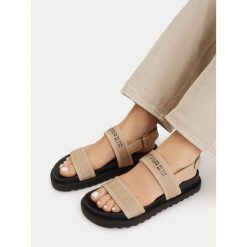 Sandały G-Star. Brązowe sandały damskie G-Star, bez wzorów, bez obcasa, na płaskiej podeszwie, bez zapięcia. Za 128.99 zł.