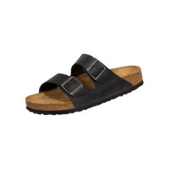 Klapki unisex Birkenstock Arizona. Czarne klapki męskie Birkenstock, bez wzorów, z materiału, bez zapięcia. Za 459.00 zł.