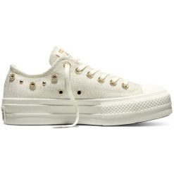 Buty sportowe Converse Chuck Taylor All Star Lift. Białe obuwie sportowe damskie Converse, bez wzorów, bez zapięcia. Za 590.00 zł.