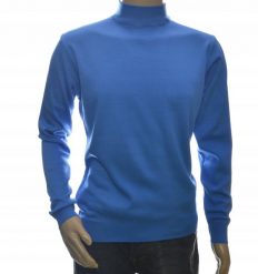 Sweter męski z półgolfem ze stójką półgolf z wełny wełniany XXL 2XL lazur. Swetry męskie Selantino, m, bez wzorów, z wełny, bez kołnierzyka, bez ramiączek. Za 151.28 zł.