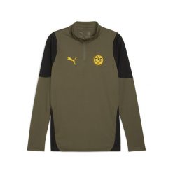Męska bluza treningowa Borussia Dortmund z zamkiem 1/4 PUMA. Czarne bluzy męskie Puma, l, bez wzorów, sportowe, bez ramiączek, bez kaptura. Za 319.00 zł.