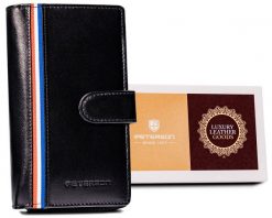 Portfel skórzany Peterson [D] PTN RD-42-GCL-A czarny. Czarne portfele damskie Peterson, ze skóry. Za 75.99 zł.